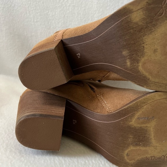 Sam Edelman Size 8 1/2M Caramel /Tan Suede Booties - Picture 13 of 16